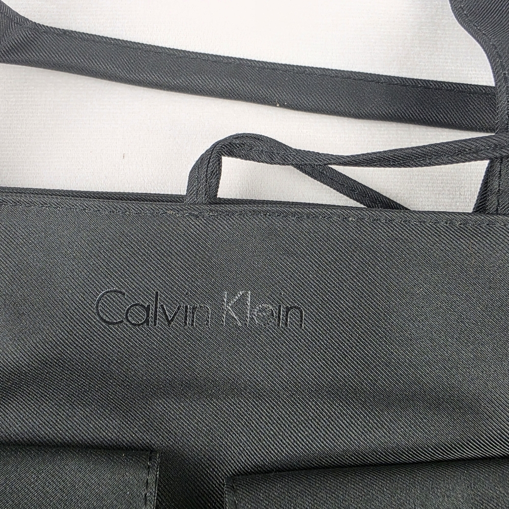 Calvin Klein Lightweight Black Dual Pocket Canvas Tote - Picture 10 of 11